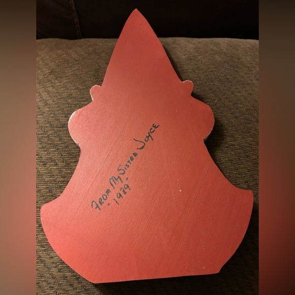 Vintage Wooden Hand Painted Santa Decor - Picture 2 of 3